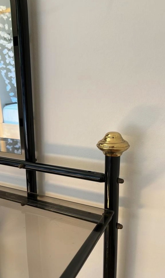 Image 1 of Tavolo a specchio + sedia in vetro / tavolino Hollywood Regency