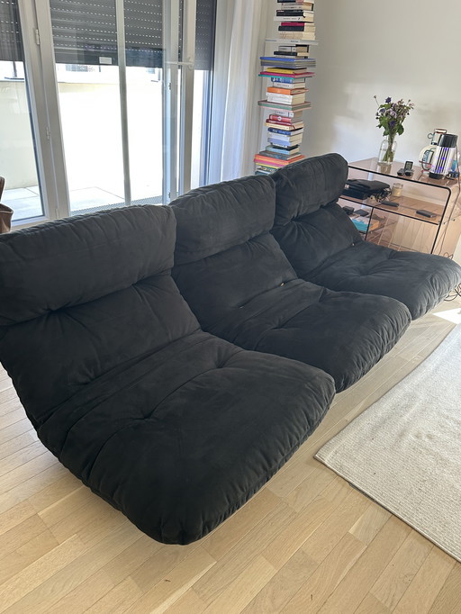 Ligne roset Marsala schwarz alcantara sofa