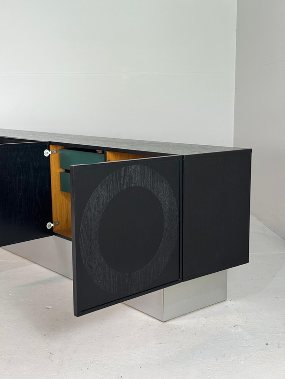 Image 1 of Zwart Brutalistisch Circulair Credenza, Musterring België