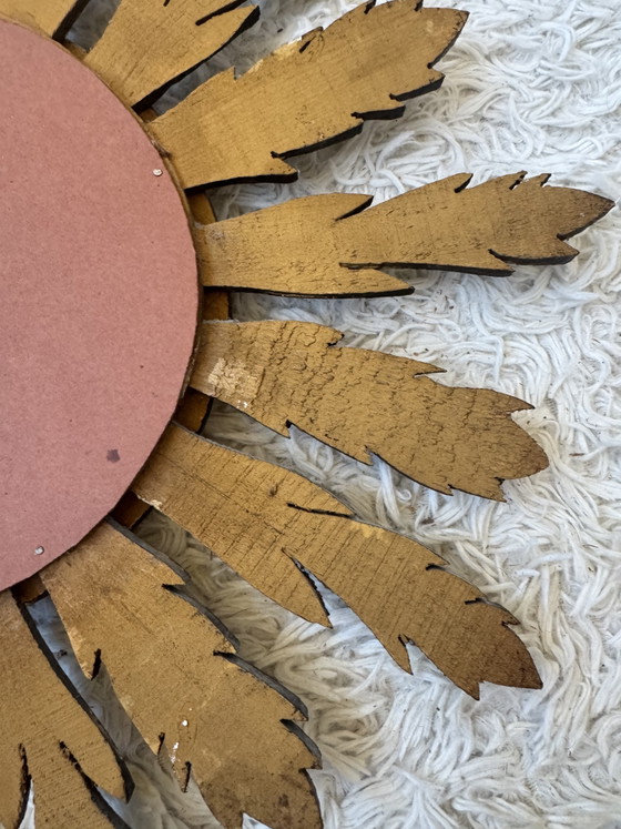 Image 1 of Antique Gold Sunburst Convex Mirror