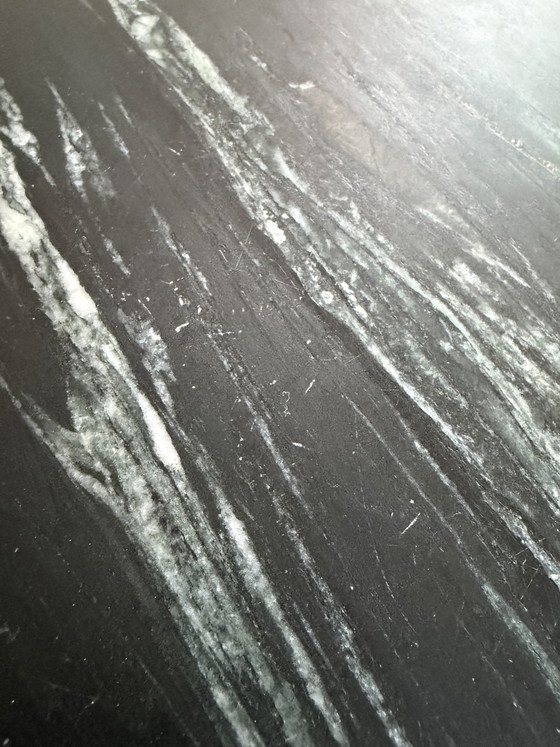 Image 1 of Round marble dining table Ø130 cm – black – design X-leg