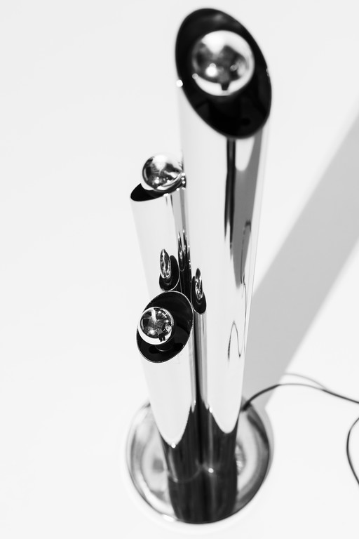 Italian Space Age Floor Lamp in Chrome – 1970s