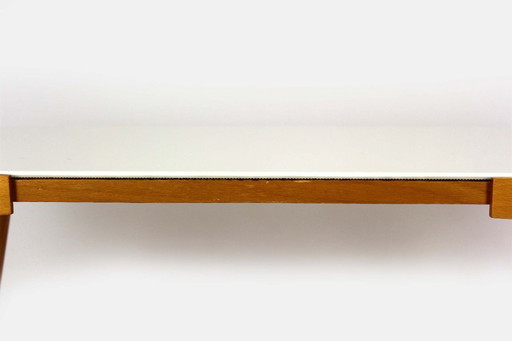 Mid-Century Modern Coffee Table with White Glass Top from Cesky Nabytek, 1960s