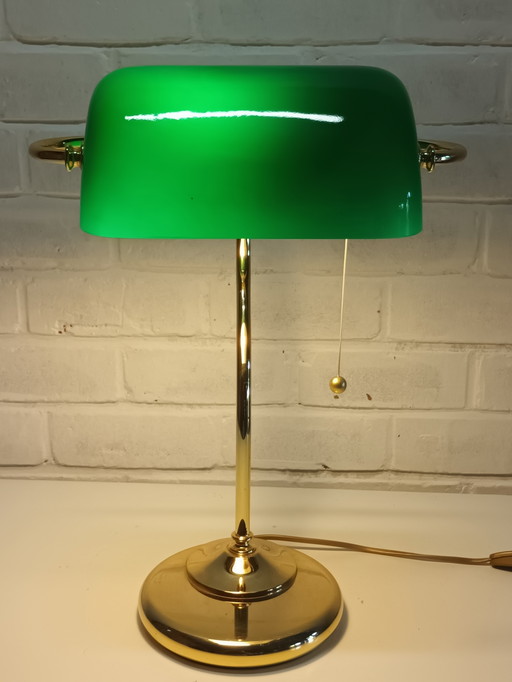 Bankers lamp Elite 24 carat gold plated