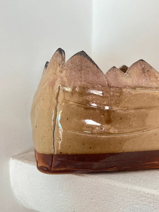 Image 1 of Glazed Earthenware Planter Signed - Handmade - Years 60-70