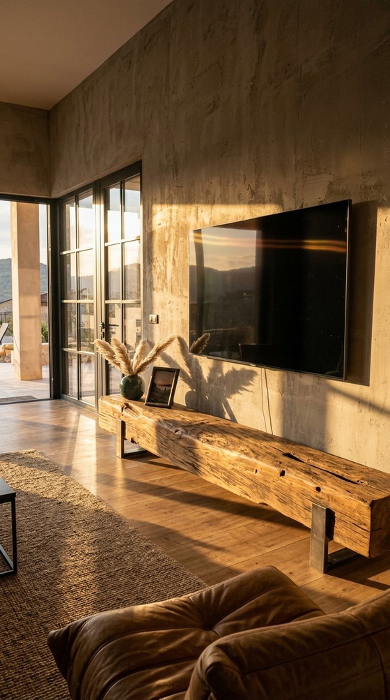 Oak Beam Sideboard – TV furniture, Iron, Wood (photo 5 of 7)