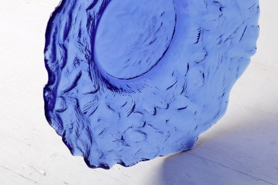 Image 1 of Ciotola in vetro blu cobalto di metà secolo, realizzata da Uno Westerberg / Pukeberg / Svezia / anni '70