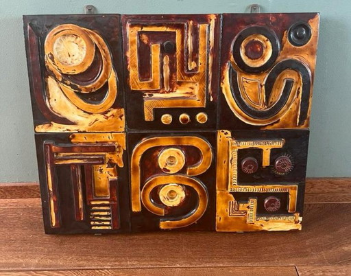 Vintage Brutalist Tegeltableau