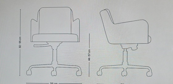 Set di 4 sedie di design Tecta D43R, pelle color tortora & intreccio, vintage, Sedie girevoli, Cromo, Talpa (foto 11 di 11)