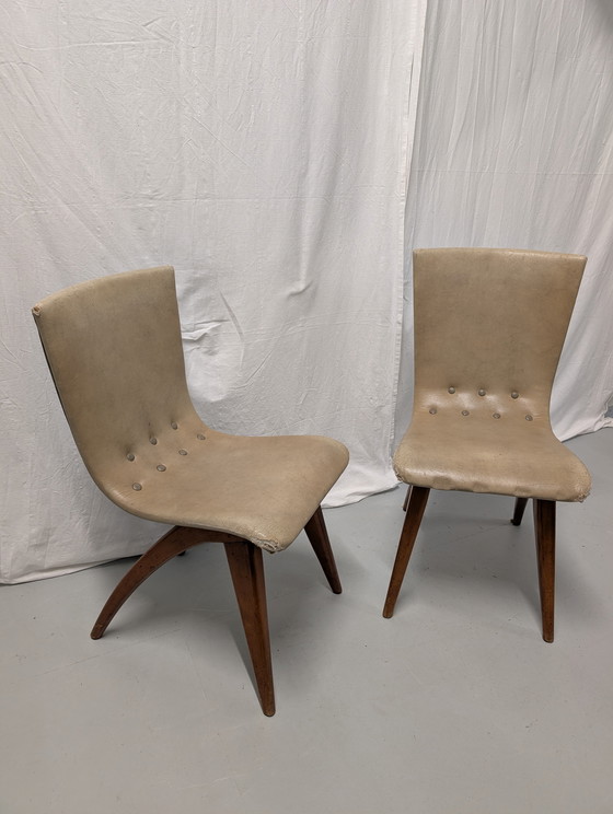 Image 1 of Uniek: partij Van Os Culemborg Swing chairs 50s Dutch design