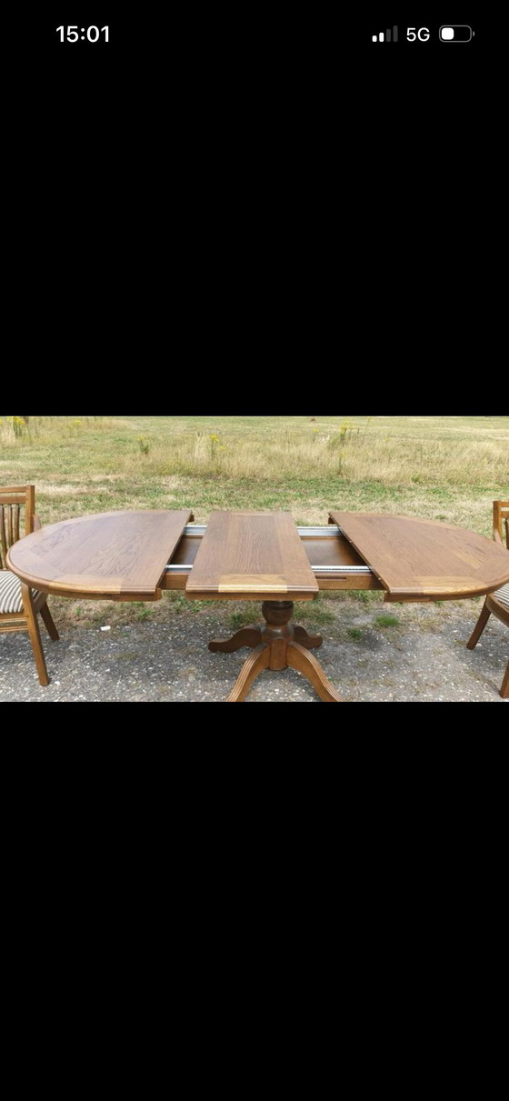 Image 1 of Bannink Jugendstil Esszimmer aus Eiche mit Zwischenregal