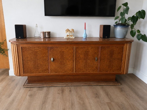 Credenza o mobiletto in stile Art Déco attribuito ad A.A. Patijn, con lati curvi. – dressoirs, Metal, Wood
