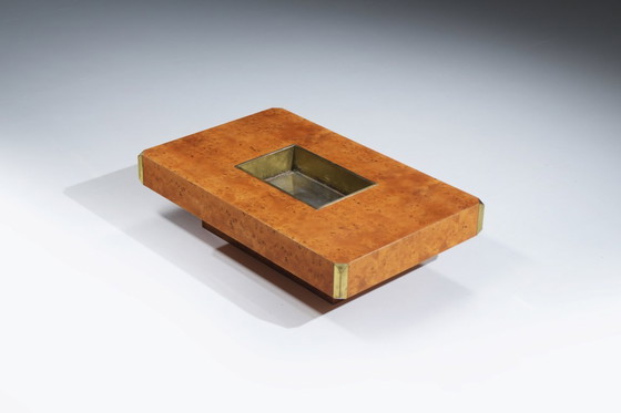 Image 1 of Atemberaubender Alveo-Couchtisch aus Maserholz – zugeschrieben an Willy Rizzo – Mario Sabot Italy