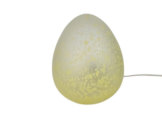 Image 1 of W.L.P. verlichting - Duitsland - Egg lamp - gemarmerd glas - 80's