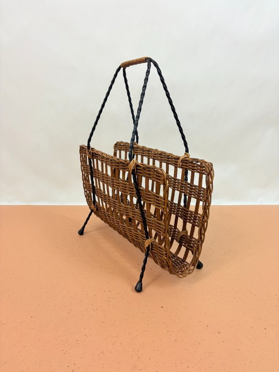 Image 1 of Zeitschriftenständer aus Rattan - 1970er Jahre