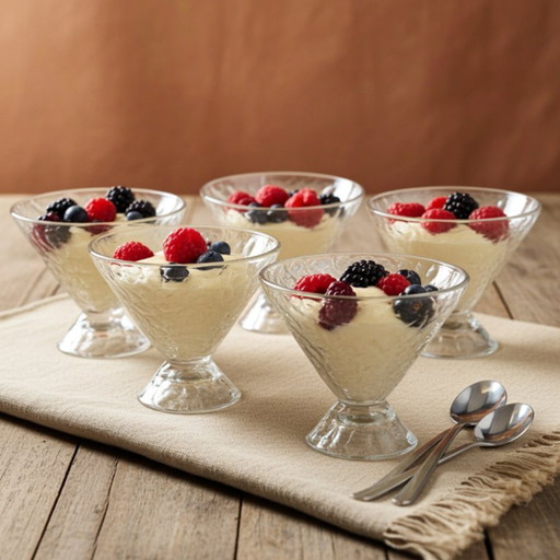 6 französische, mattierte Vintage-Eis- und Martinigläser