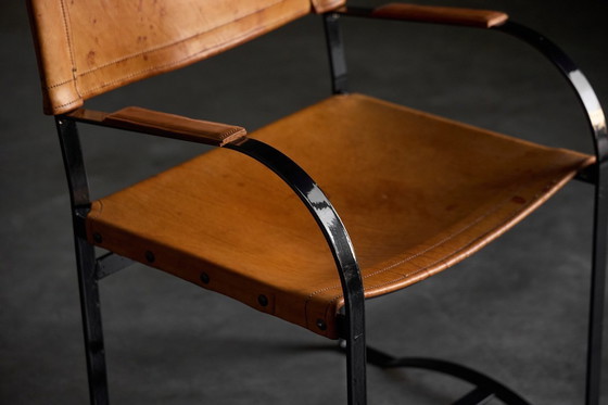 Image 1 of Cognacbruine leren fauteuil, België, jaren 60