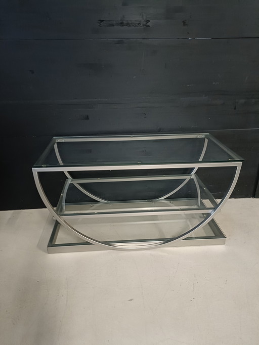 Metal coffee table with glass