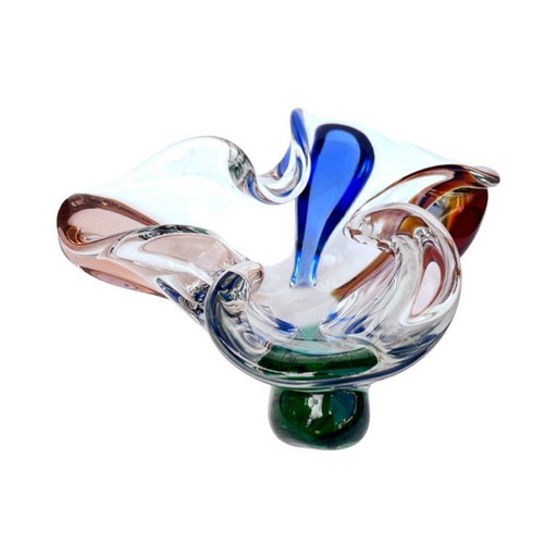 Bol en verre Rhapsody conçu par F. Zemek, Tchécoslovaquie, années 1960.