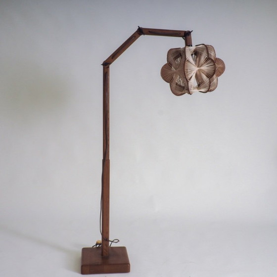 Lampada da terra danese vintage con paralume intrecciato, Lampade da terra, Carta, Marrone (foto 6 di 12)