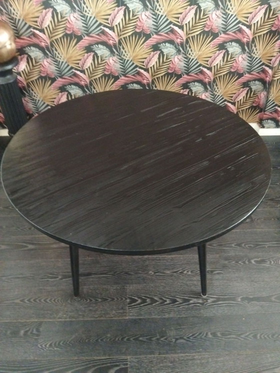 Nortal Tavolo da pranzo rotondo nero con oro, Tavoli da pranzo, Metallo, Legno (foto 2 di 5)