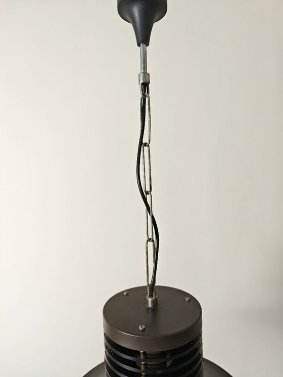 Image 1 of Vintage Industrial Pendant Light / Mid Century Modern Hanging Lamp / Scandinavian style / Metal Bell Shade / Retro Factory Ceili