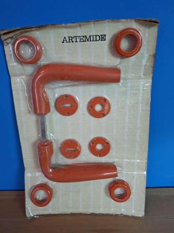 Image 1 of Artemide vintage design orange space age door handle