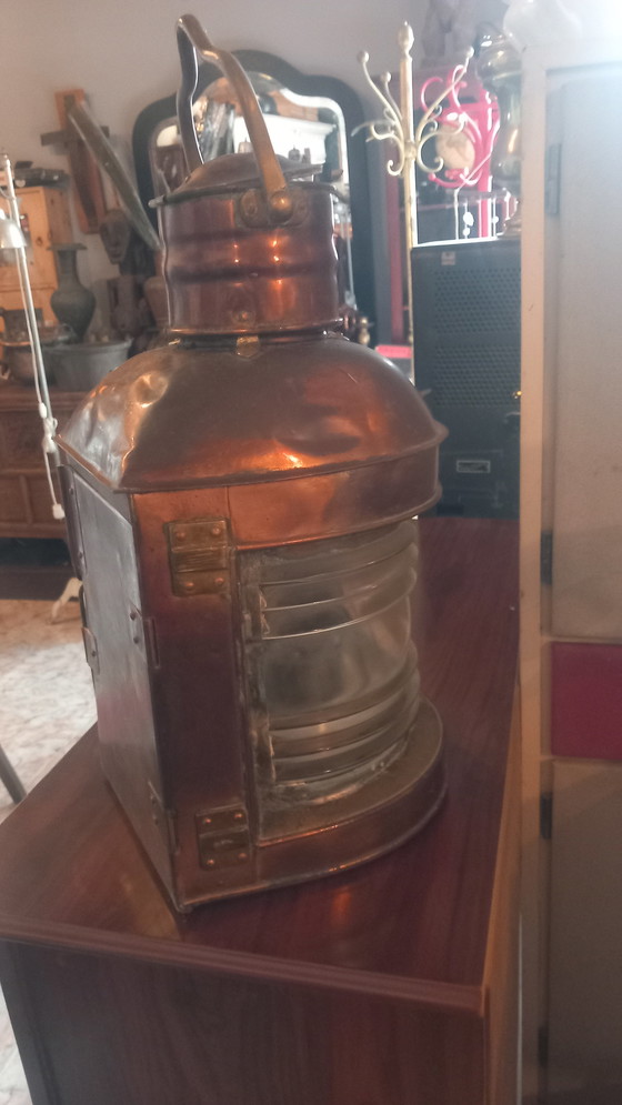 Image 1 of Ouvrard & Villars Copper Boat Lighthouse