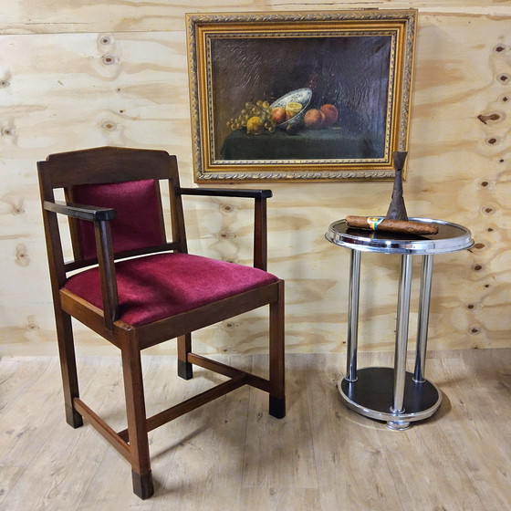 Image 1 of Art Deco Stoel (Haagse School) Van Pander & Zonen Coromandel (Hendrik Wouda) / Amsterdamse School