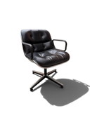 Sillón de oficina Executive Charles Pollock, Knoll, cuero negro