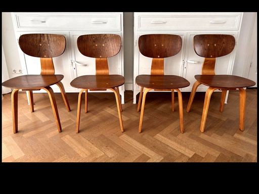 Pastoe Eetkamerstoelen SB02 door Cees Braakman - Set van 4 Stoelen