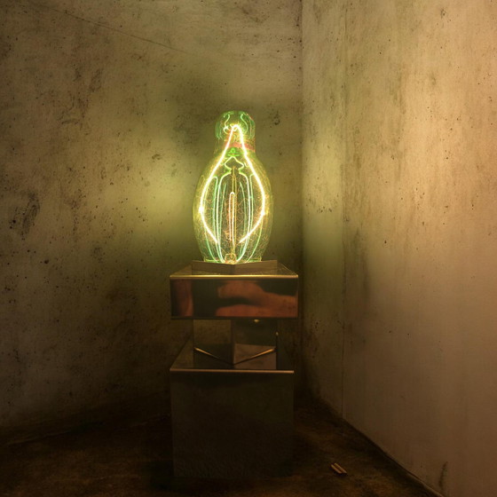 Image 1 of Brutalist chrome table lamp sculptural light object