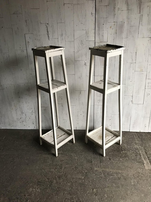 Hölzerne Pflanzentische, 2er Set