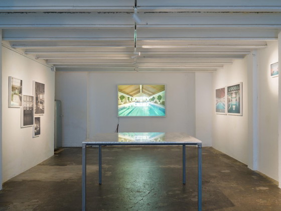 Image 1 of Empty Swimming Pool — small color framed photograph 21x23cm