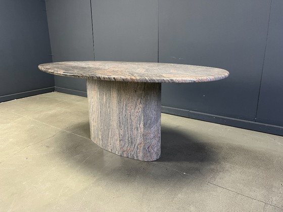 Image 1 of Vintage oval granite dining table, 1970s