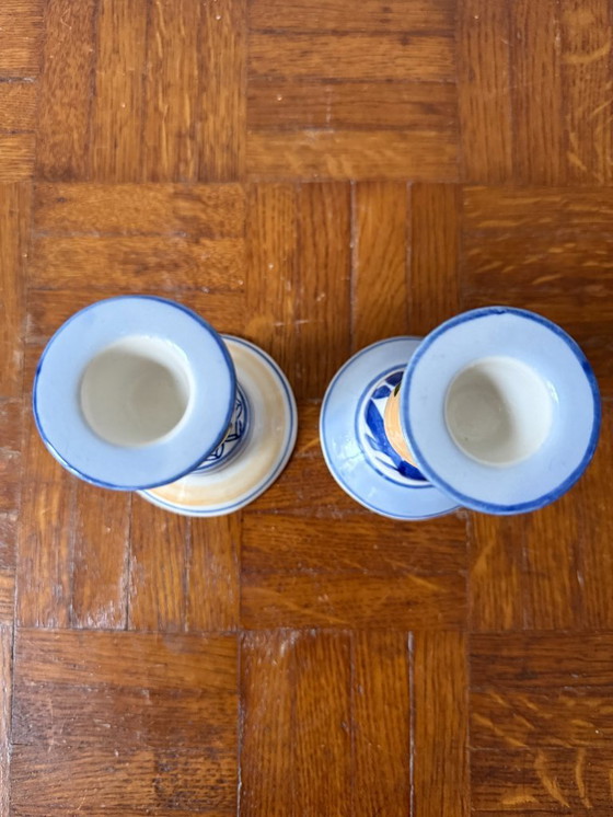 Image 1 of Pair of Ceramic Candlesticks