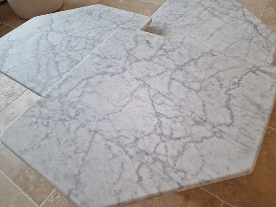Image 1 of Italian marble coffee table, Carrara marble, nesting tables, vintage Italian design, 1970s coffee table, mid-century Vintage