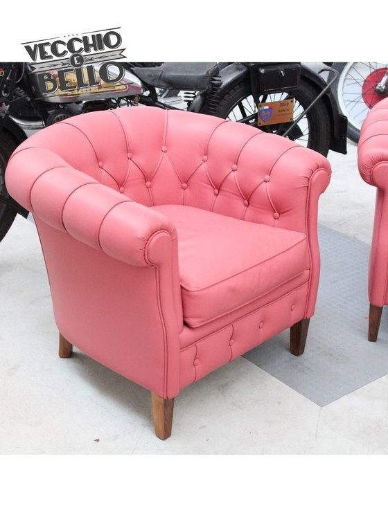Image 1 of Roze Chester fauteuils (paar)