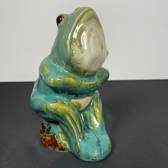 Image 1 of 20e Eeuw Europees Majolica Geglazuurd Keramisch Kikkerbeeldje