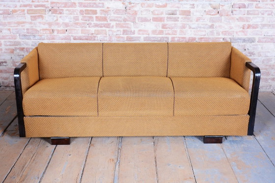 Ensemble de Sièges Art Déco Restauré, J. Halabala, UP Závody, Hêtre, Chêne, Tchèque, Années 1930 – Fauteuils (photo 32 of 36)