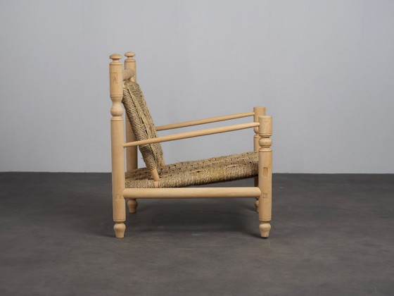Fauteuil lounge en jonc de mer tressé, France, années 1970 – Wood, Vintage (photo 3 of 10)