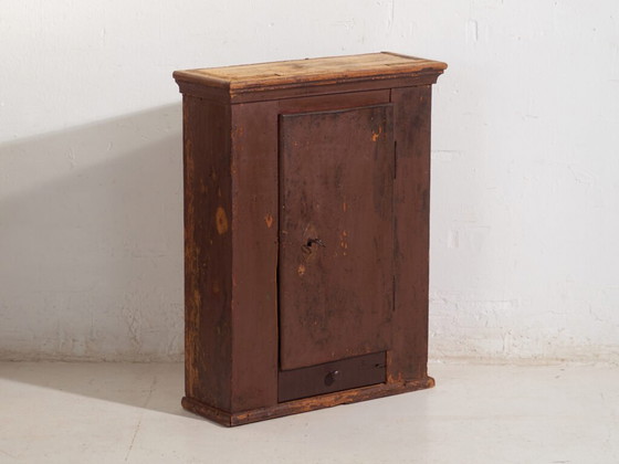 Antique painted cabinet in pine wood – Central Europe, circa 1900 – Storage cabinet (photo 5 of 40)