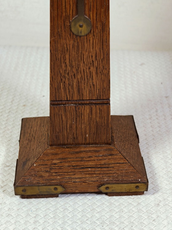 Rare Pair of Art Deco / Amsterdam School Candle holders, Amsterdamse School Kandelaars, Wood, Brass, Brown (photo 13 of 15)
