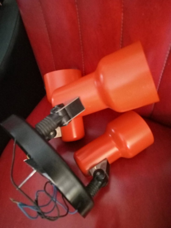 Image 1 of VINTAGE Hoffmeister Leuchten 40571 ORANGE 70s Lighting
