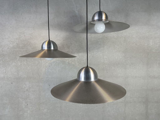 3 lampade a sospensione vintage - alluminio perforato