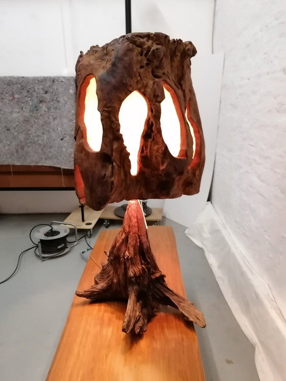 Image 1 of Impressive redwood lamp from the 50s/60s