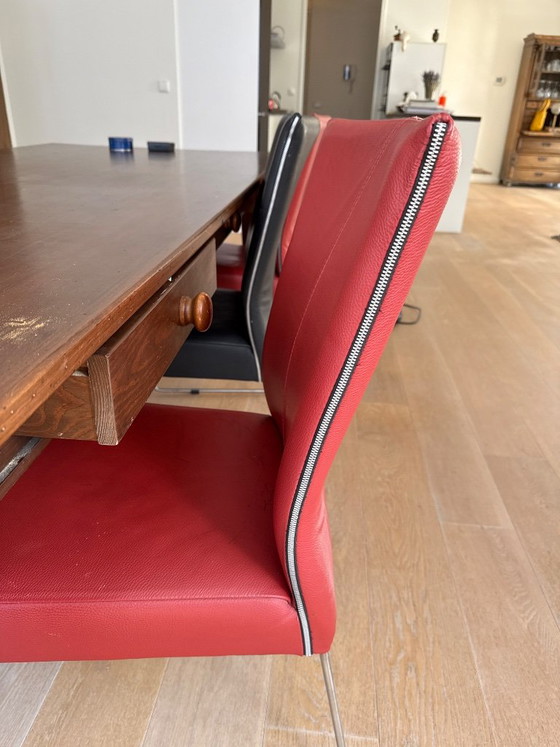 6 veces Hülsta D2 (o D2-19), – Sillas de comedor, Leather, Metal (photo 4 of 5)