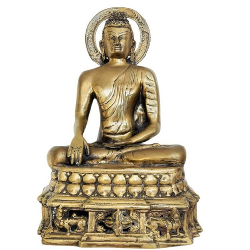 Kaschmir vergoldeter Bronze-Buddha in Bhumisparsha-Mudra