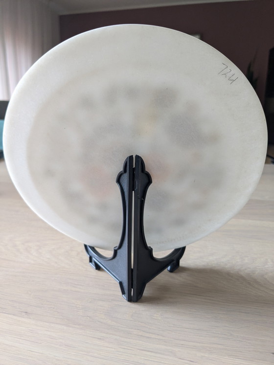 Image 1 of Piatto intarsiato in marmo bianco