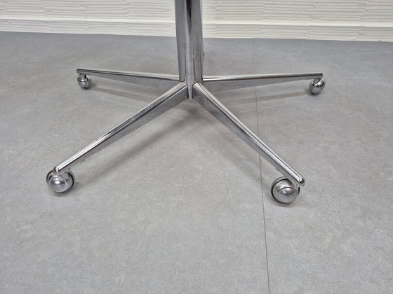 Image 1 of Vintage television table. Mobile side table. Chrome/teak.